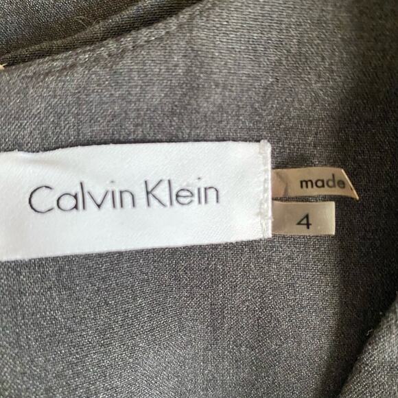 Calvin Klein sz 4 grey built in buckle office sheath‎ dress NWOT - Picture 8 of 9